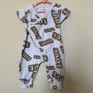 Spearmint Love Baby Terry cloth Kimono Romper 9‎ Month Unisex White Brown